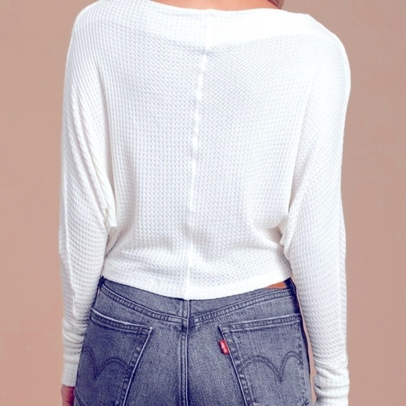 LULUS Cool White Thermal Long Sleeve Top Size M - Picture 2 of 10